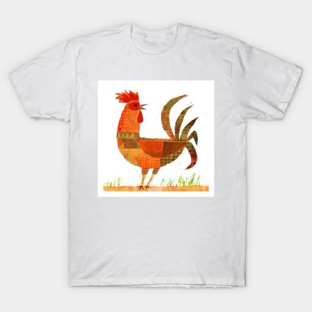 Patchwork Rooster T-Shirt by Gareth Lucas